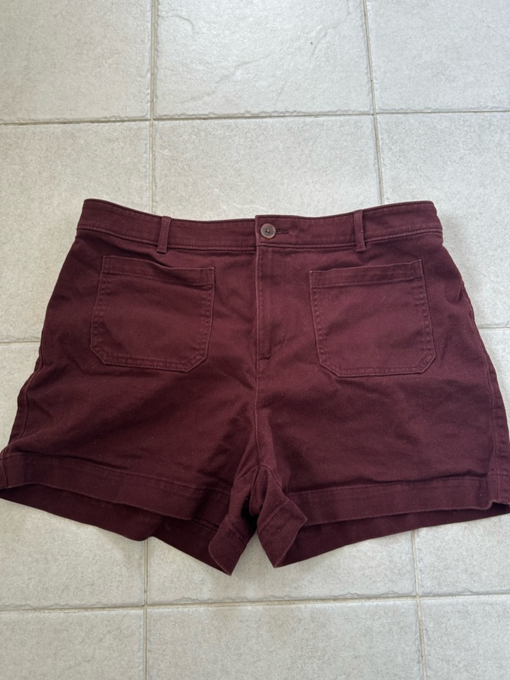 Women Burgundy Loft Shorts